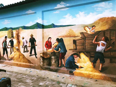 美麗鄉(xiāng)村墻體彩繪 壁畫藝術點亮鄉(xiāng)村新風貌